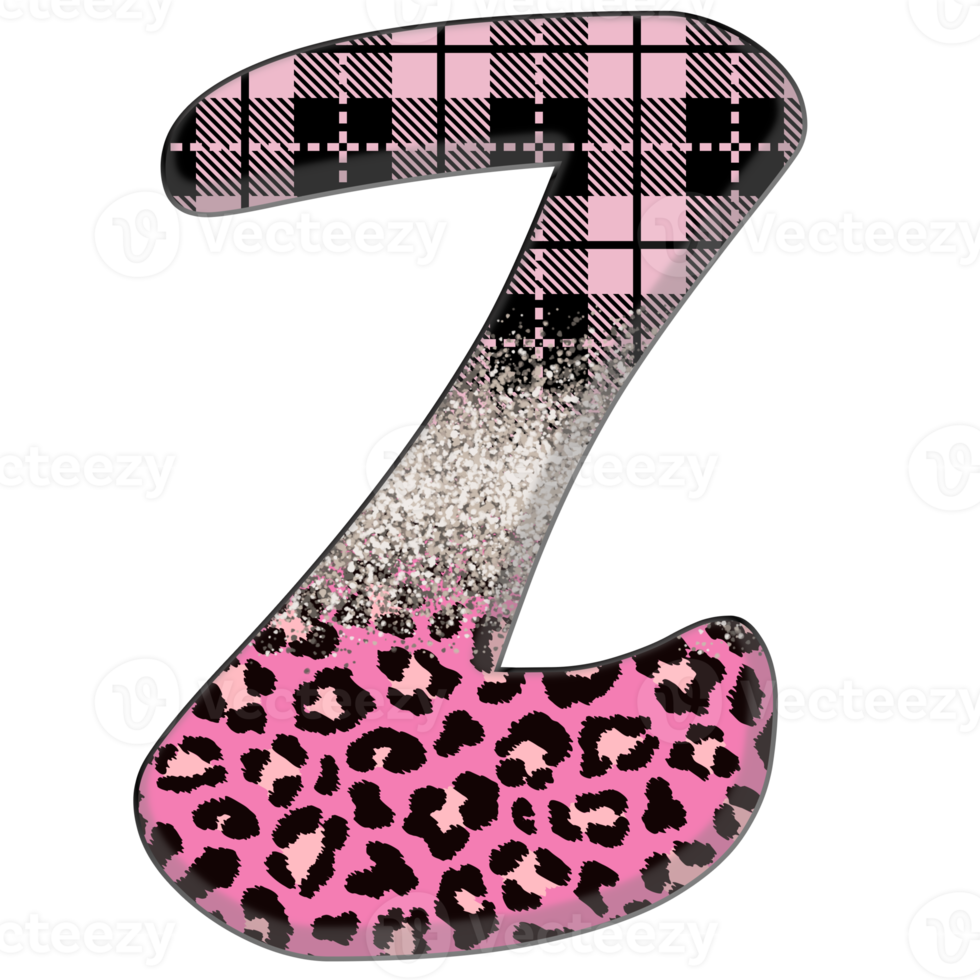 Half Leopard black and Pink Clipart png