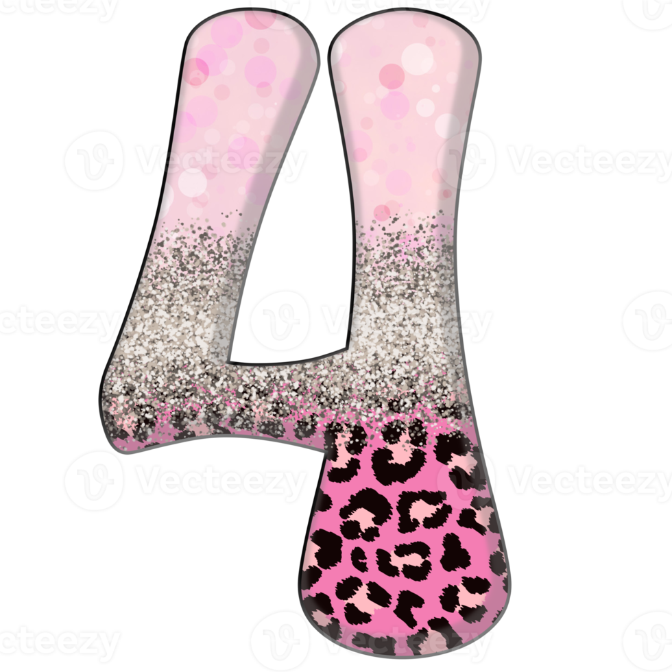 Half Leopard black and Pink Clipart png