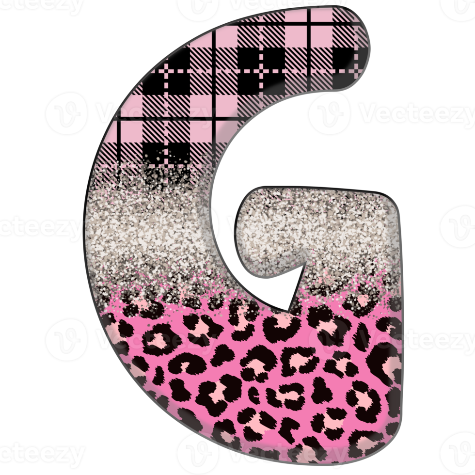 Half Leopard black and Pink Clipart png