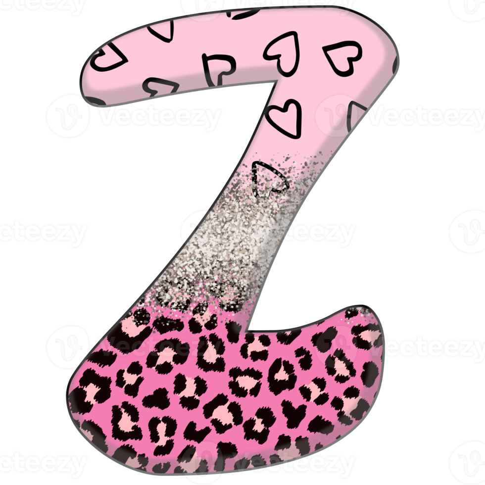 Half Leopard black and Pink Clipart png