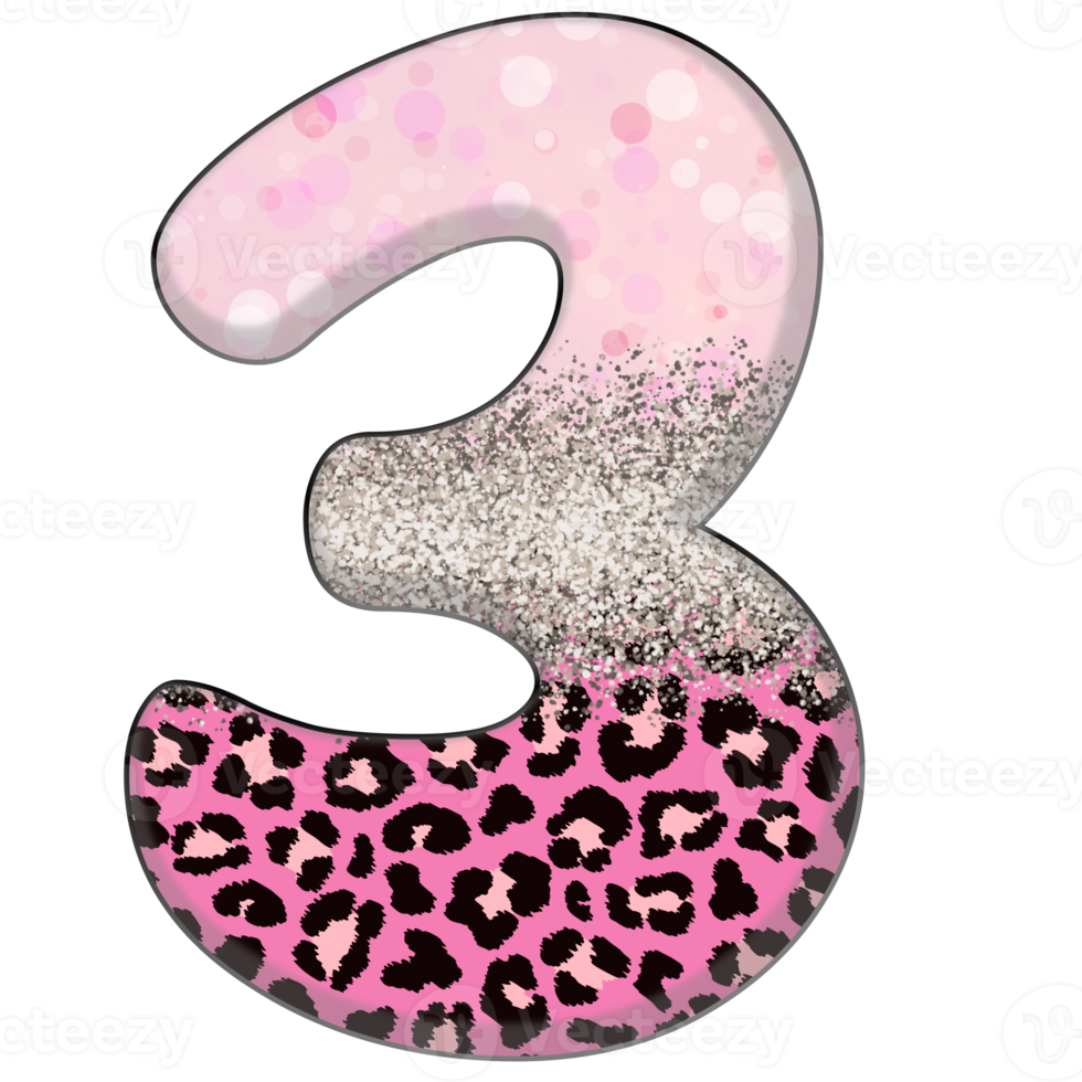 metà leopardo nero e rosa numero png