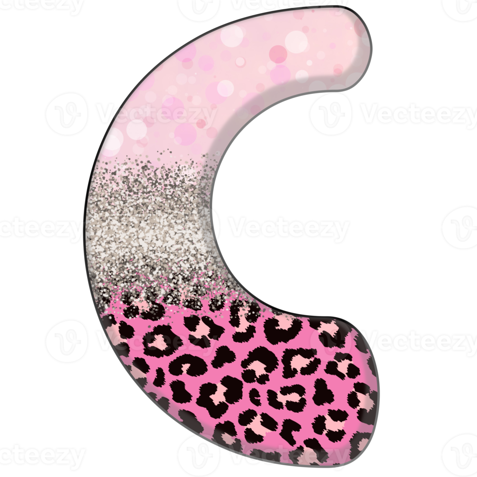 Half Leopard black and Pink Clipart png