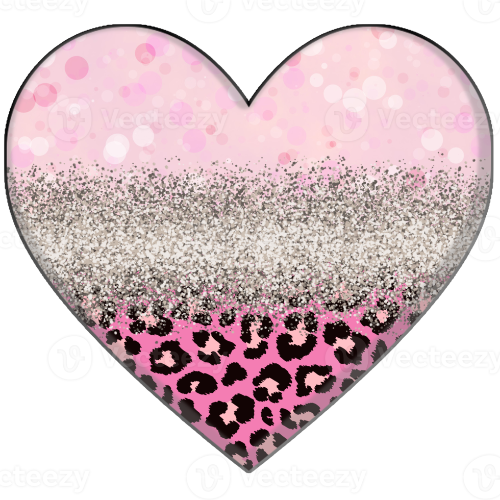 Half Leopard black and Pink Clipart png