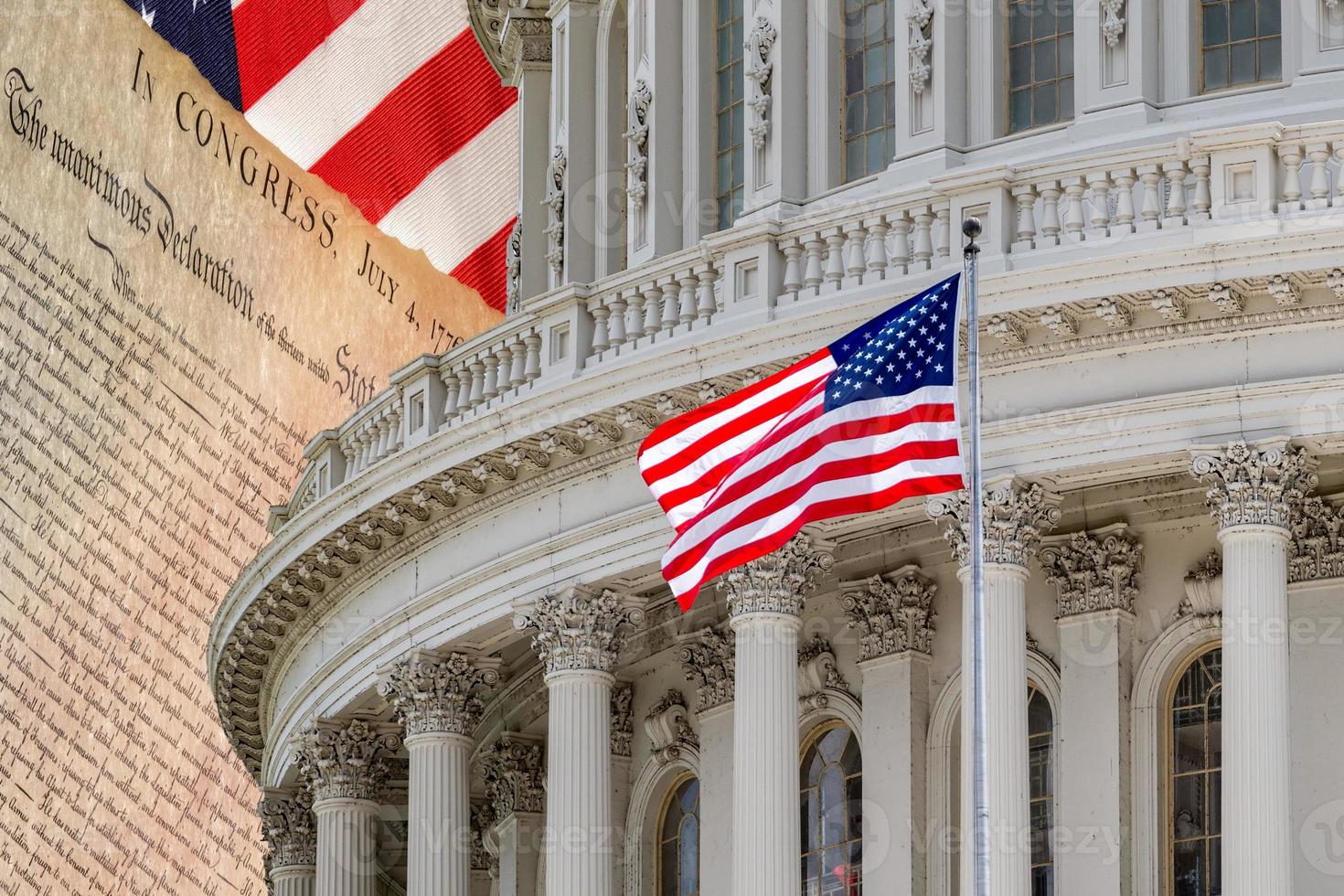 Declaration of independence 4th july 1776 on Washington DC capitol photo