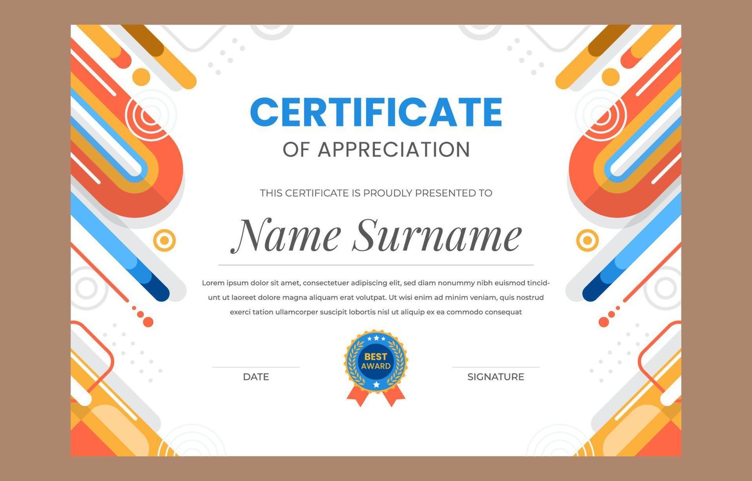 Modern Flat Certificate Concept vector