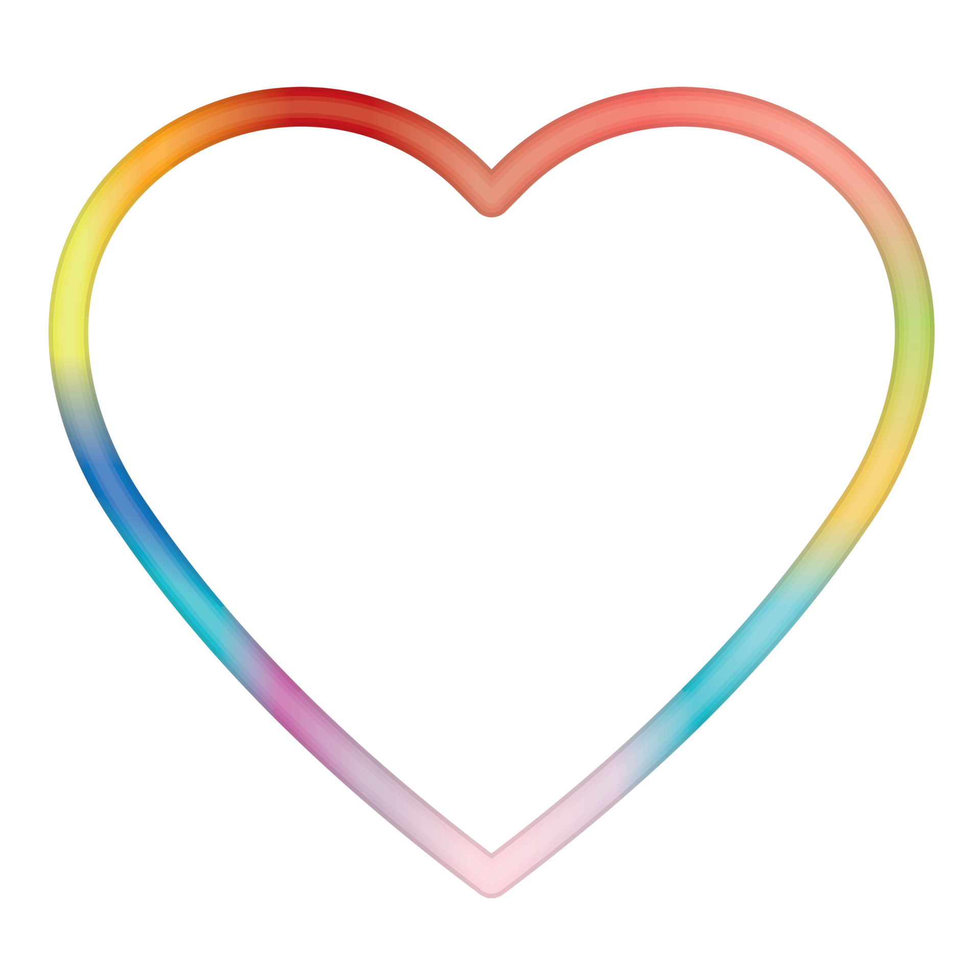 Colorful heart shape frame isolated. Rainbows heart border. 18729281 PNG