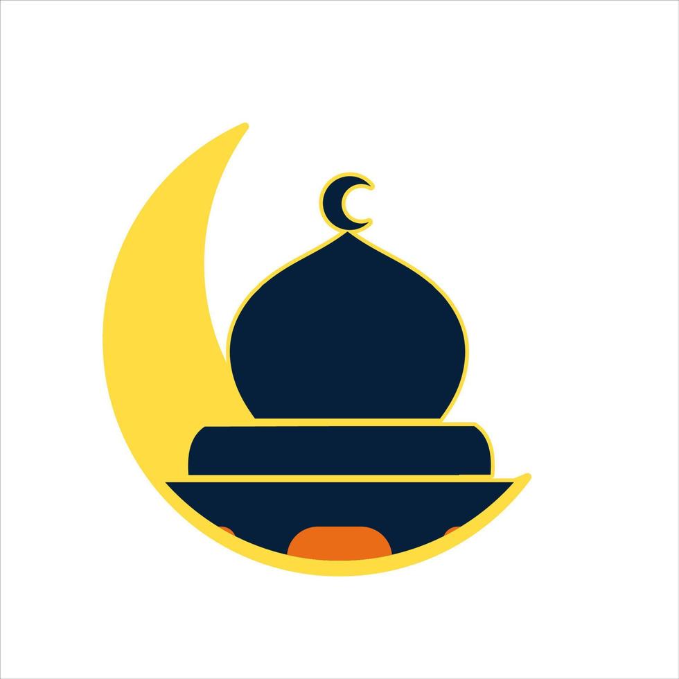 ilustración de mezquita en vector para logotipo o icono
