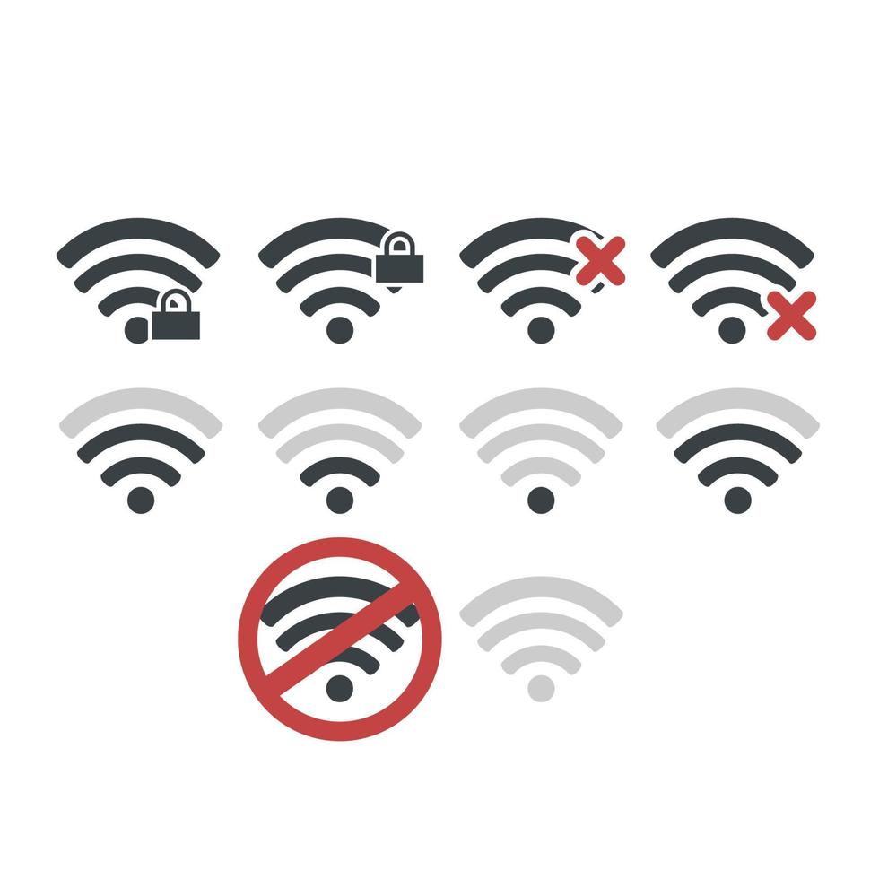 wifi signal collection illustration in vector for logo or icon