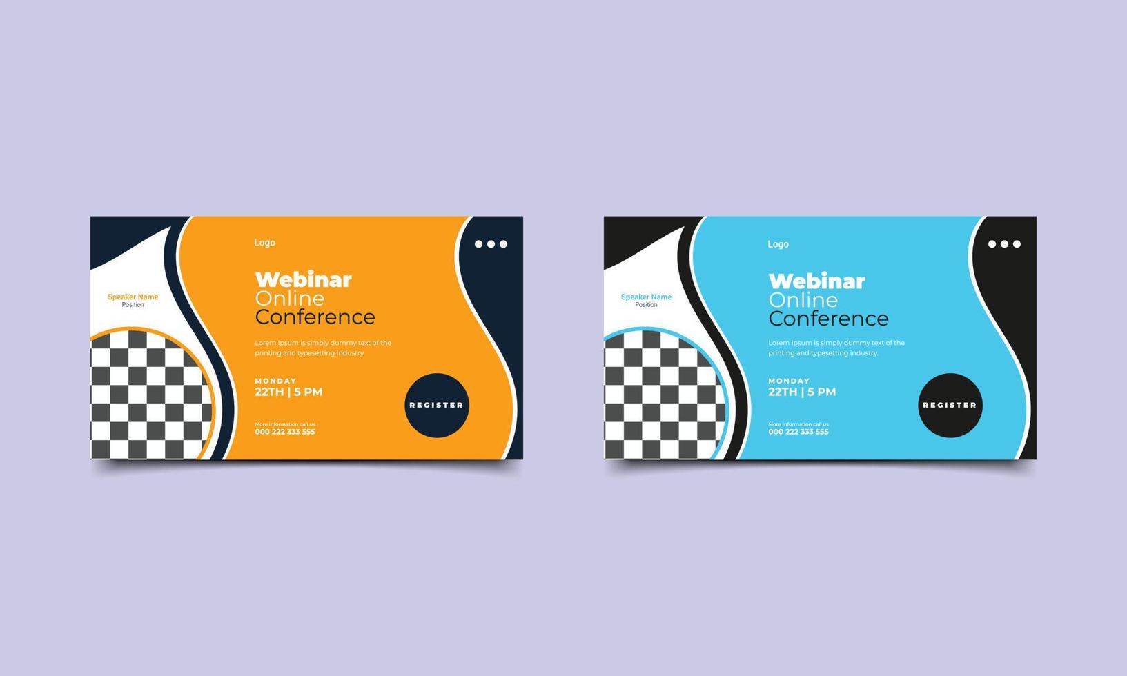 Business webinar invitation banner template design. Banner template for business conference, business webinar, live conference and online business invitation banner design. vector