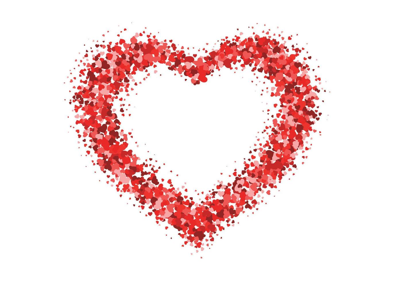 Red heart horizontal rectangle frame with space for text. Background for Valentine's Day or Weddings and Mother's Day vector