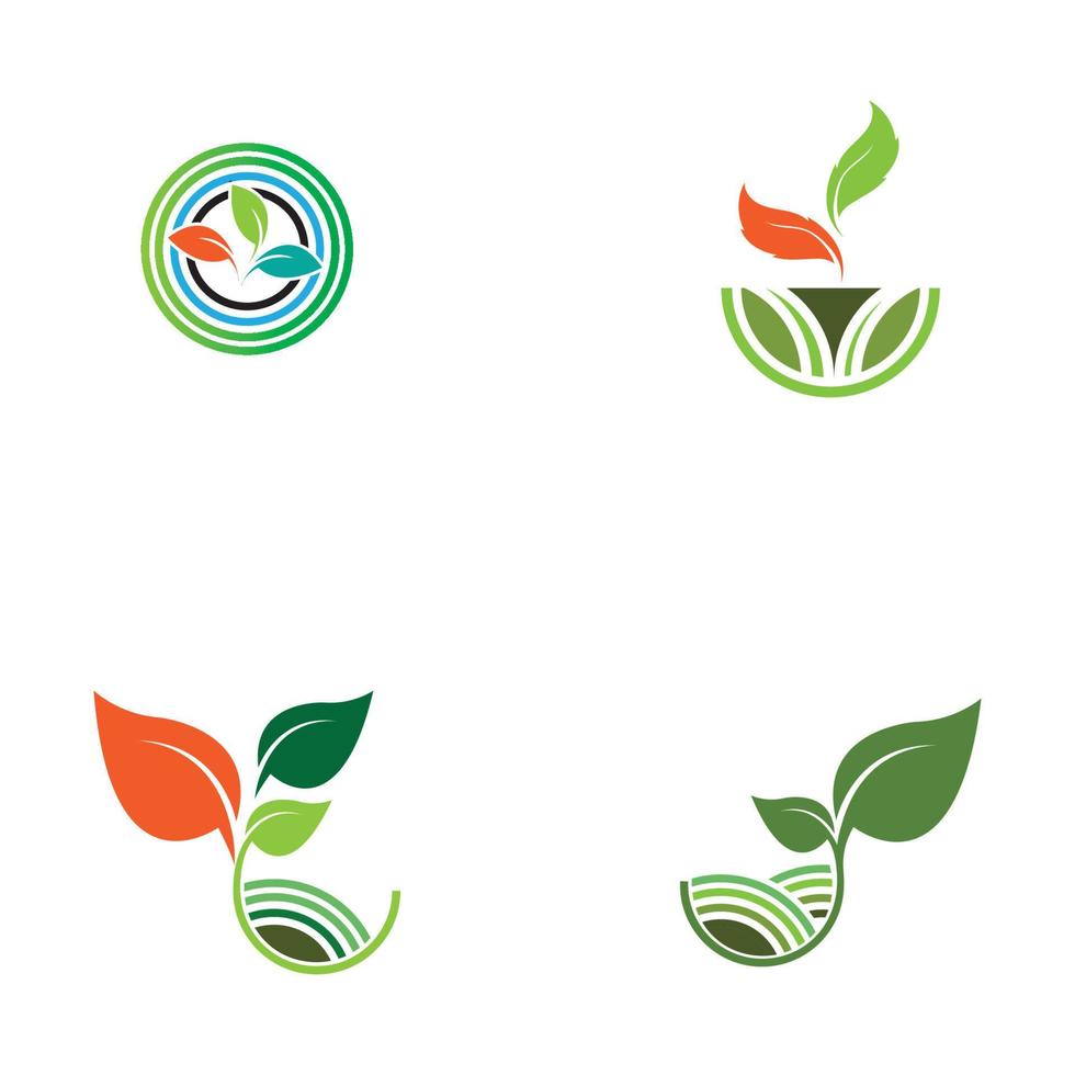 green plant farm vector logo concept