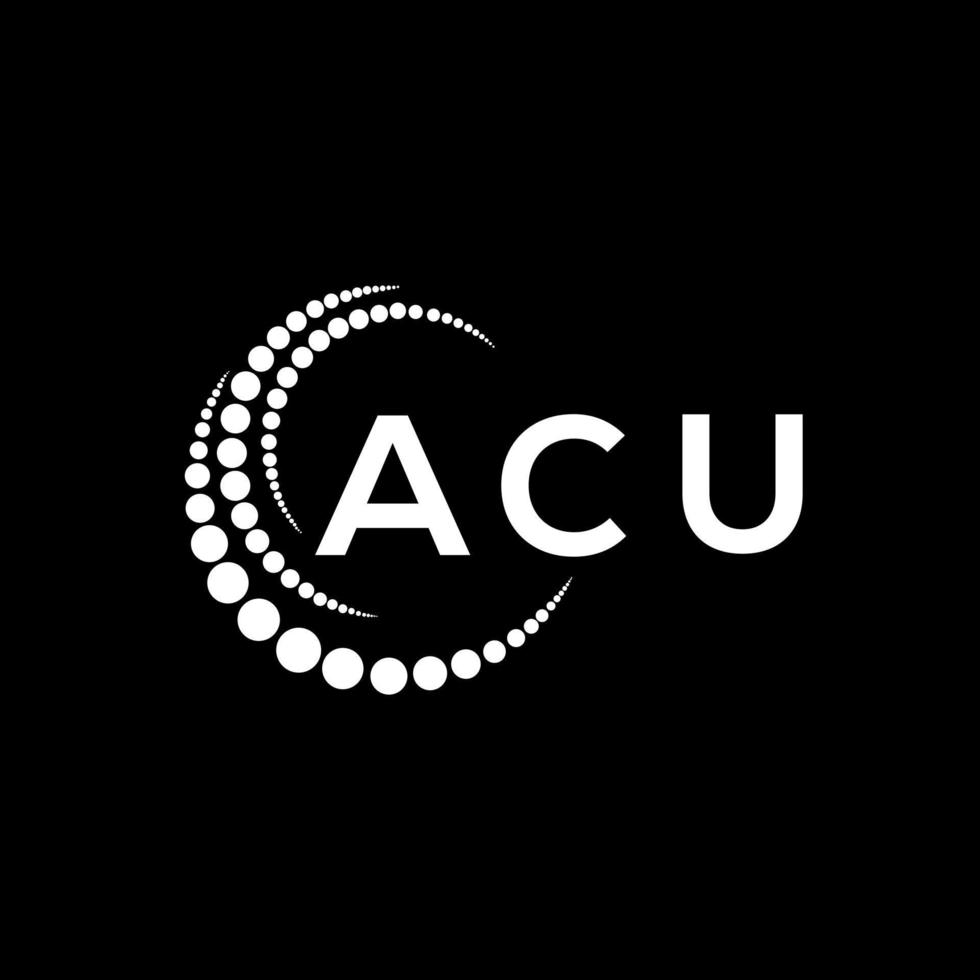 diseño creativo del logotipo de la letra acu. acu diseño único. vector