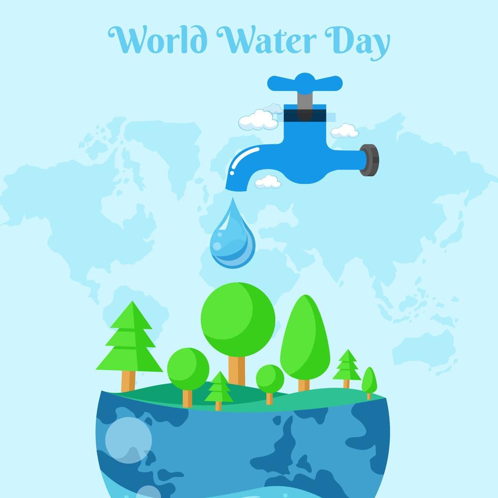 World Water Day  vector abstract waterdrop concept.