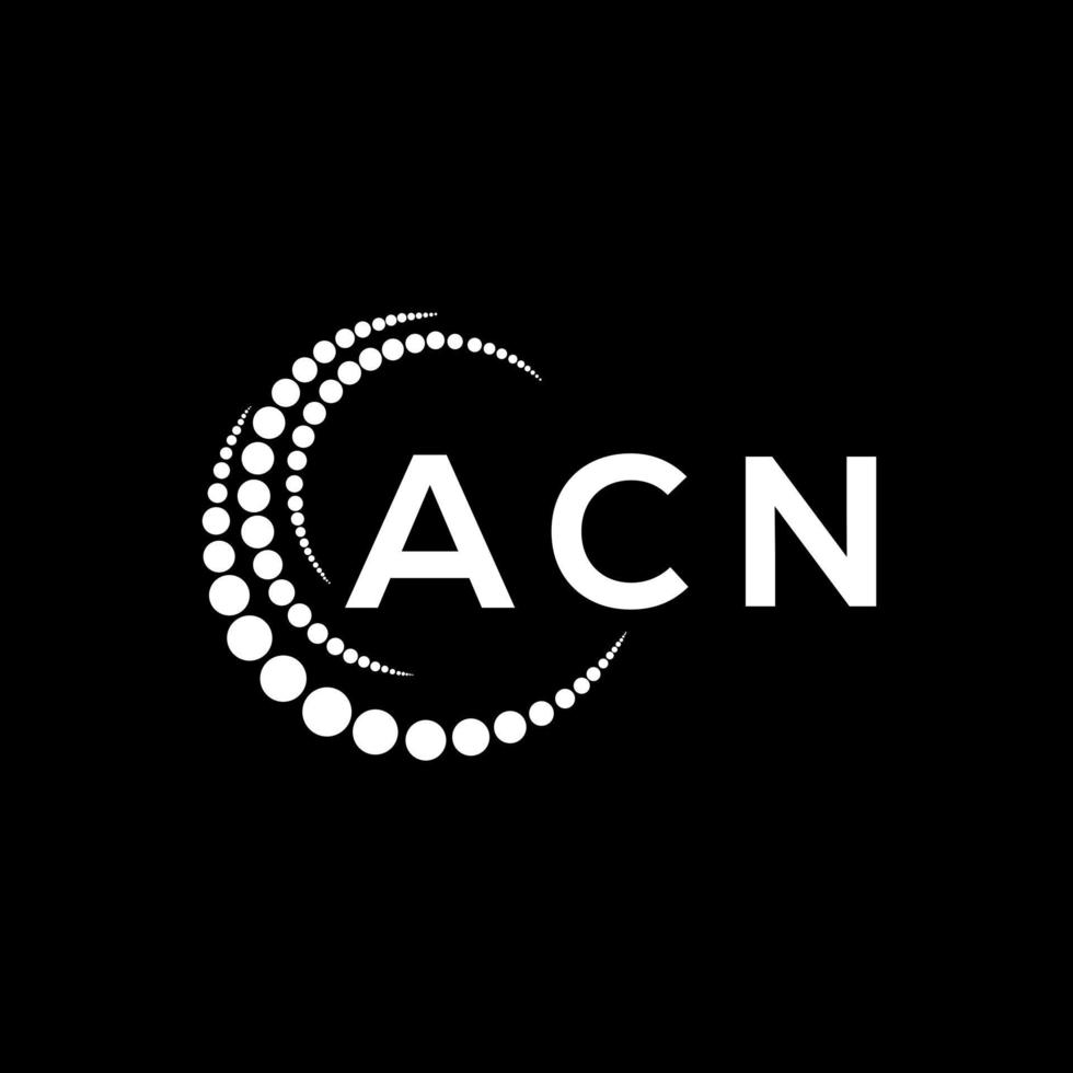 diseño creativo del logotipo de la letra acn. diseño único del acn. vector