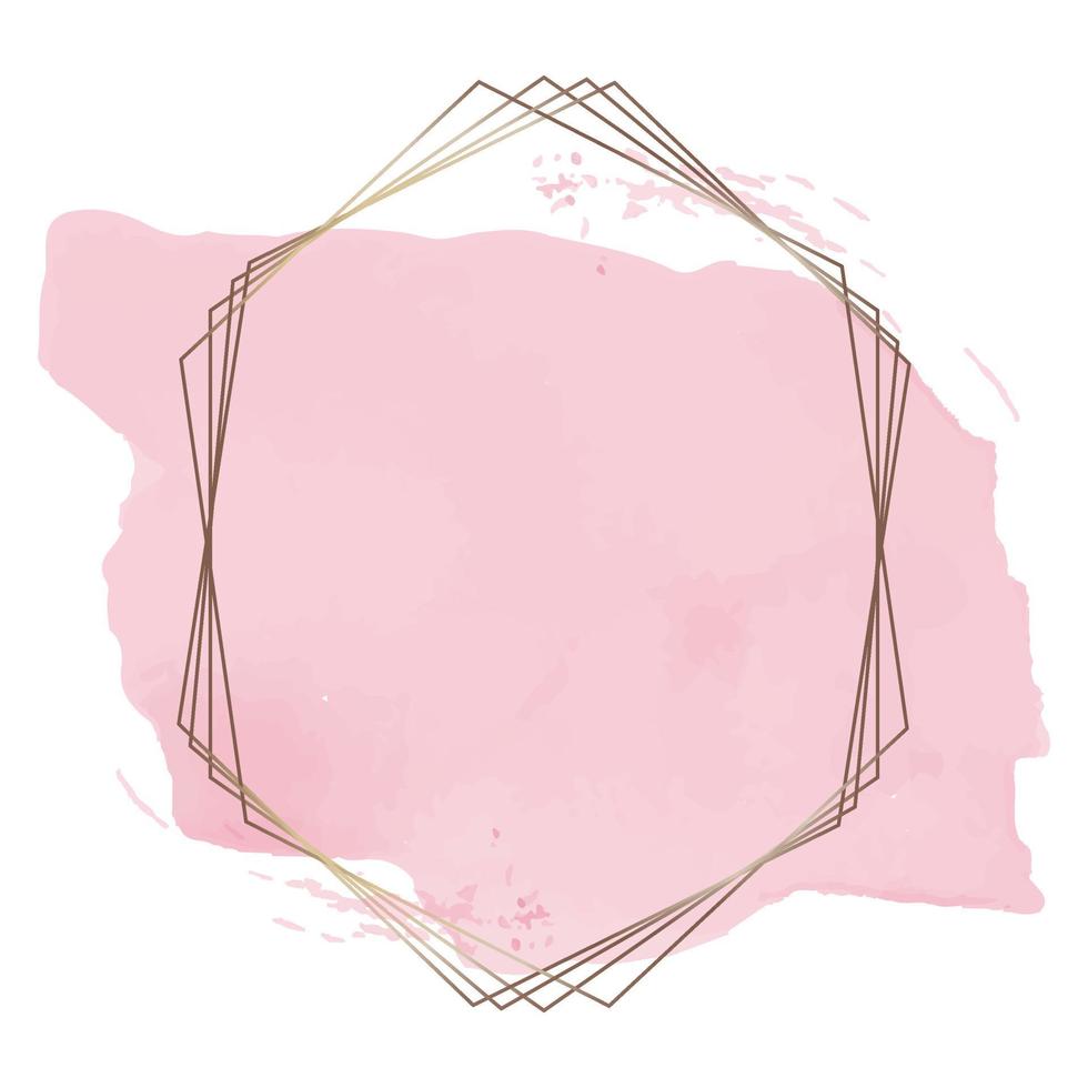 the frame template with watercolor effect in rustic style vector