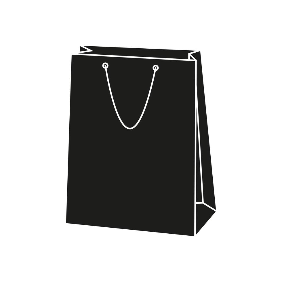 vector de icono de bolsa de papel. signo de ilustración de paquete. símbolo o logotipo del paquete.