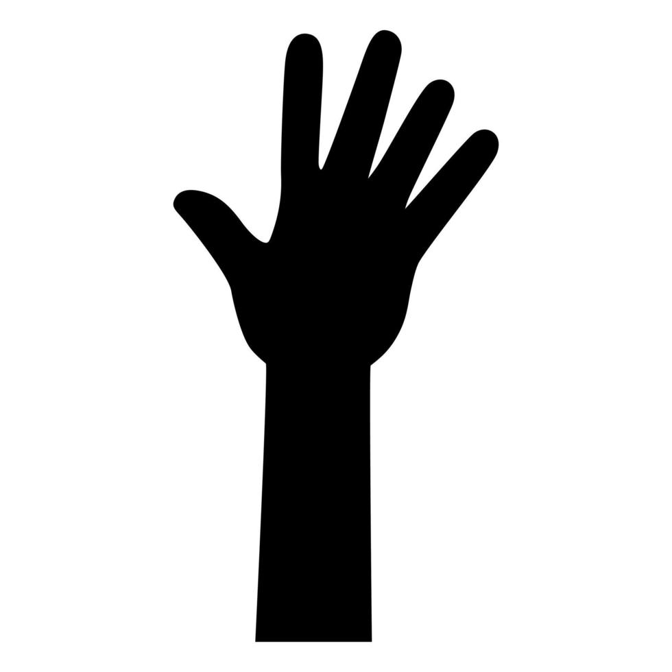 Raised hands icon vector. Hands up illustration sign. palm symbol or logo. vector