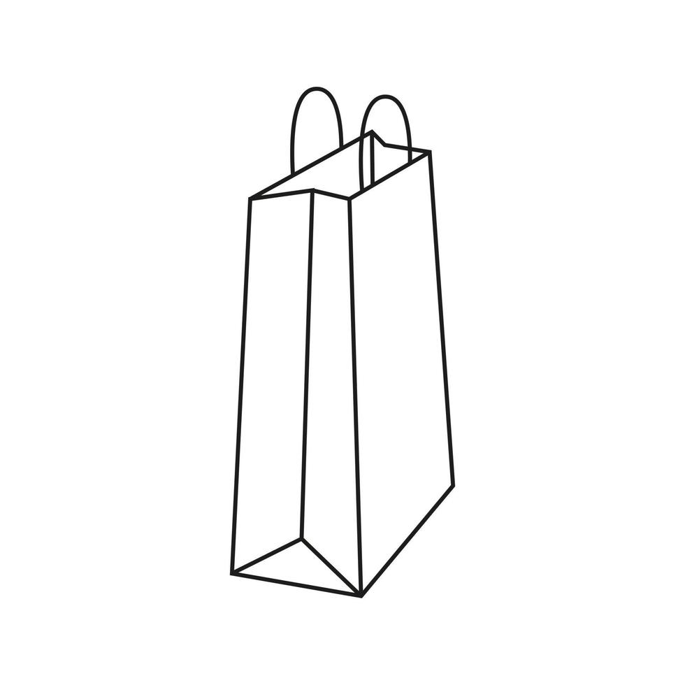 vector de icono de bolsa de papel. signo de ilustración de paquete. símbolo o logotipo del paquete.