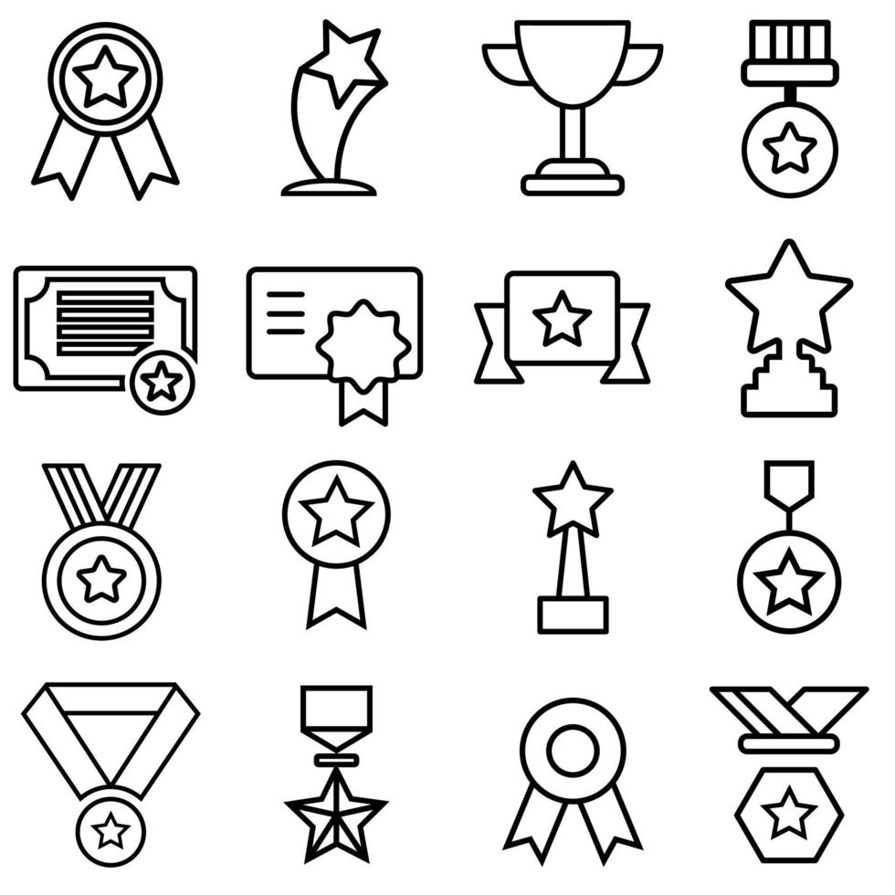 Awards icon vector set. trophy illustration sign collection. winner symbol.