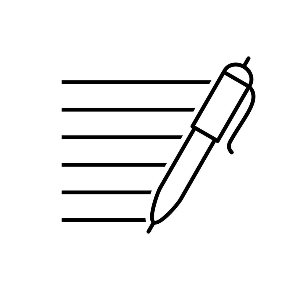 conjunto de vectores de iconos de escritura. colección de signos de ilustración de notas. símbolo del escritor. logotipo del cuaderno.