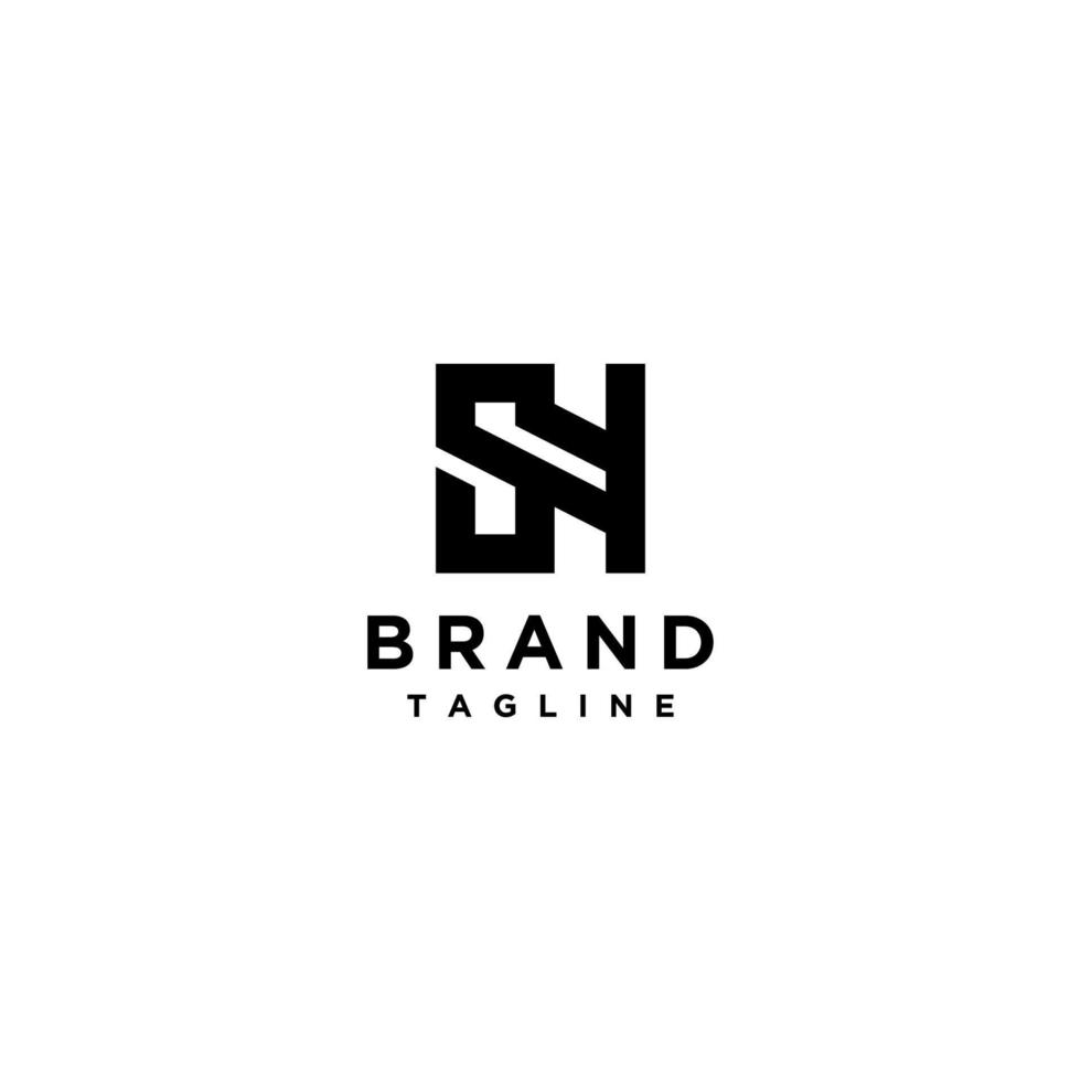 SH Connected Letter Logo Design. Bold and minimalist logo design connected letters S and H. vector