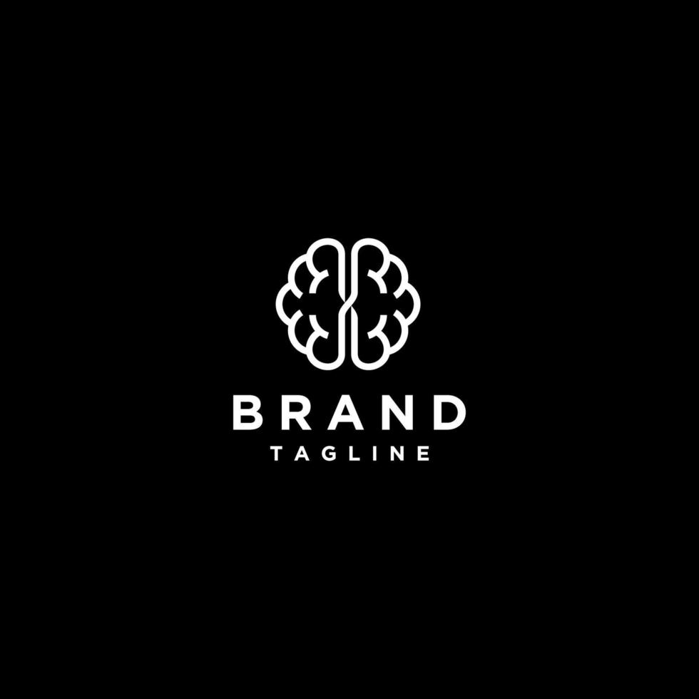 Right Brain Connect with Left Brain Logo Design. Simple logo design connectivity between right brain and left brain. vector