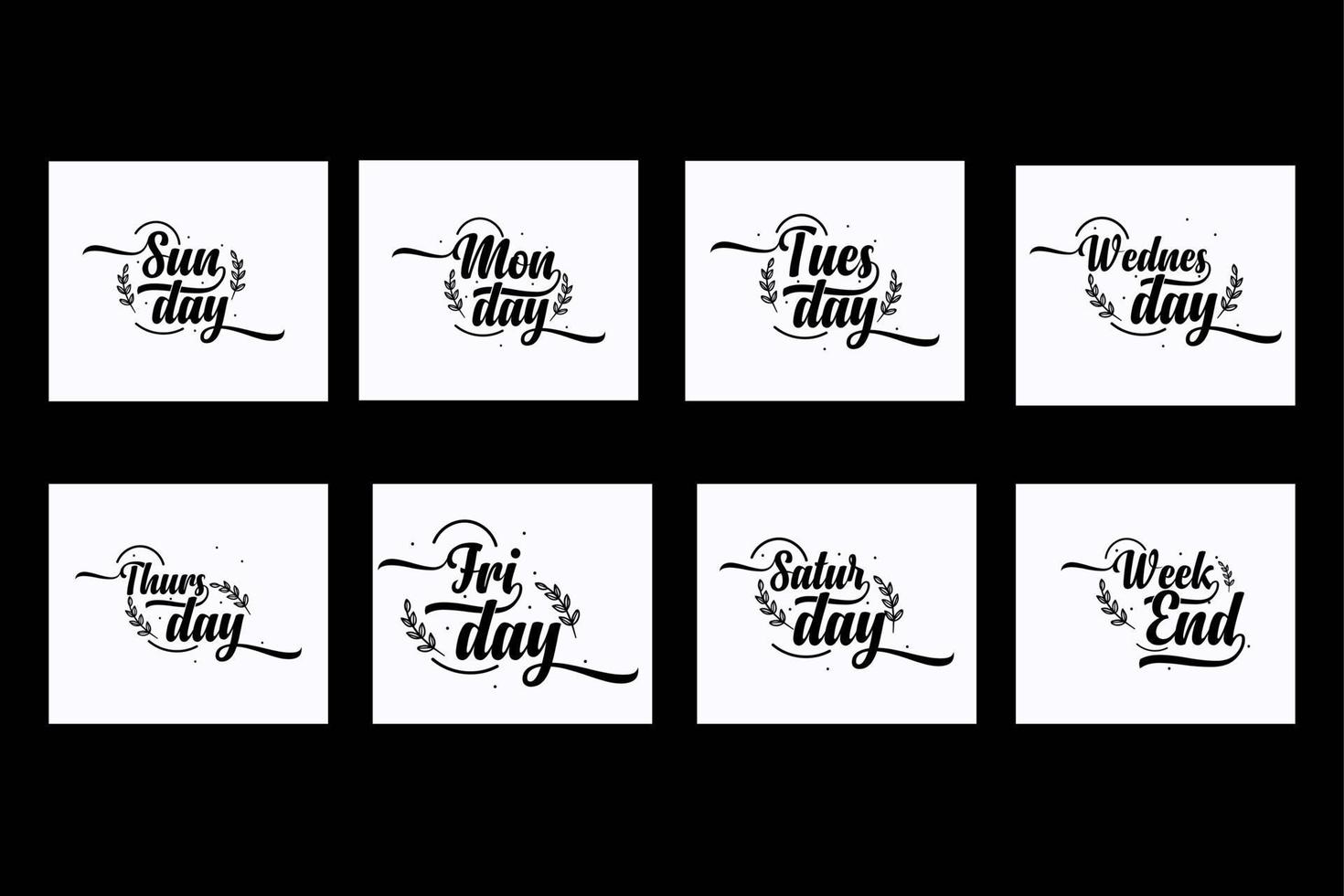 Days of the Week Shirt vector