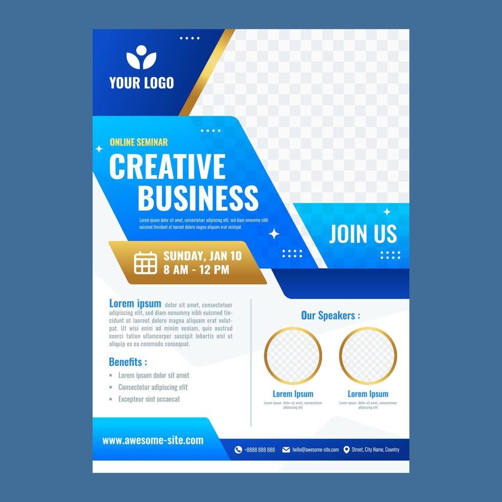 Online Seminar Poster Template vector