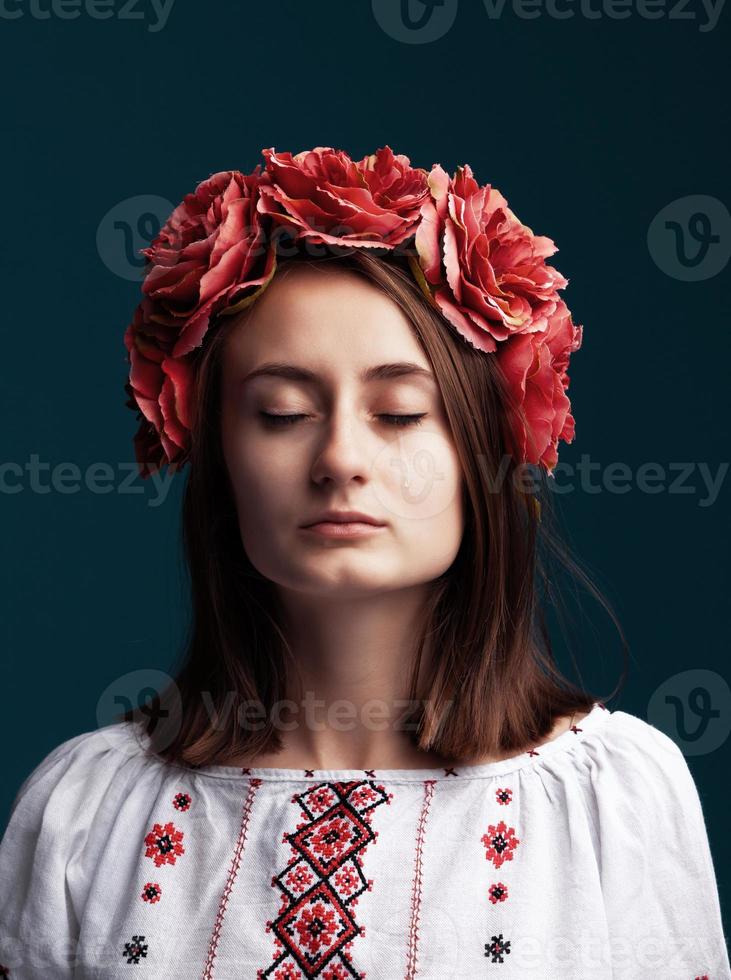 crying girl with tears photo