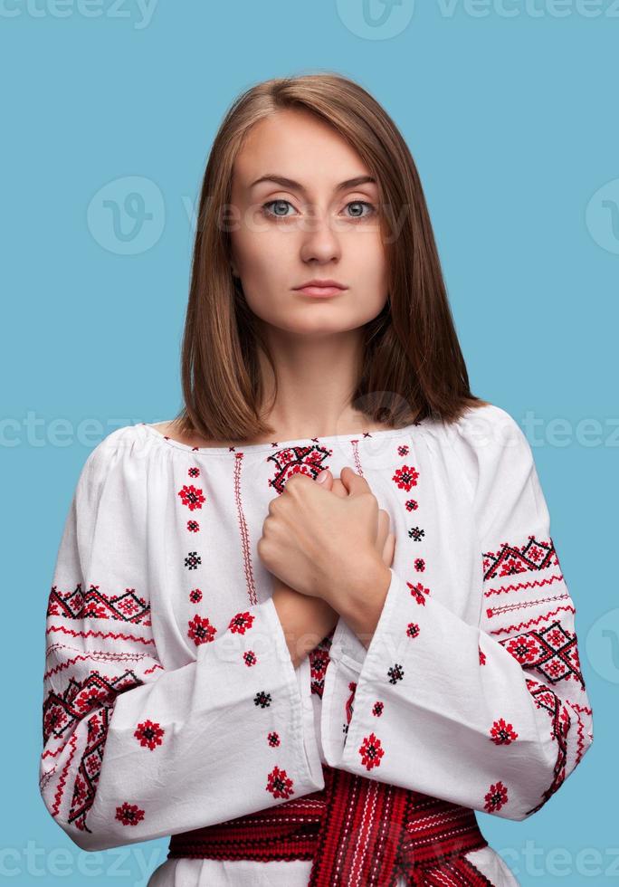 young girl in the Ukrainian national suit photo