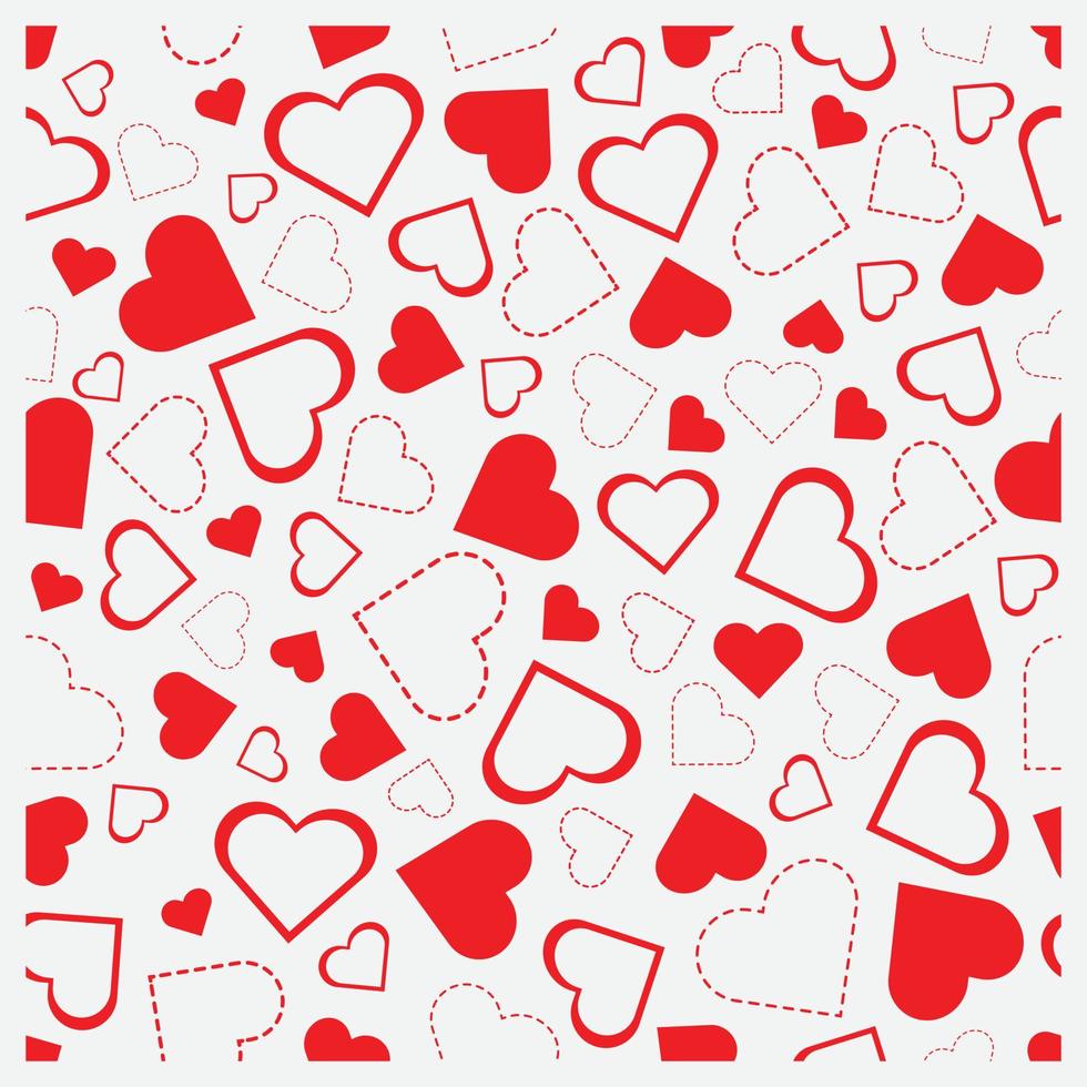 Hand drawn valentine heart shape pattern background vector