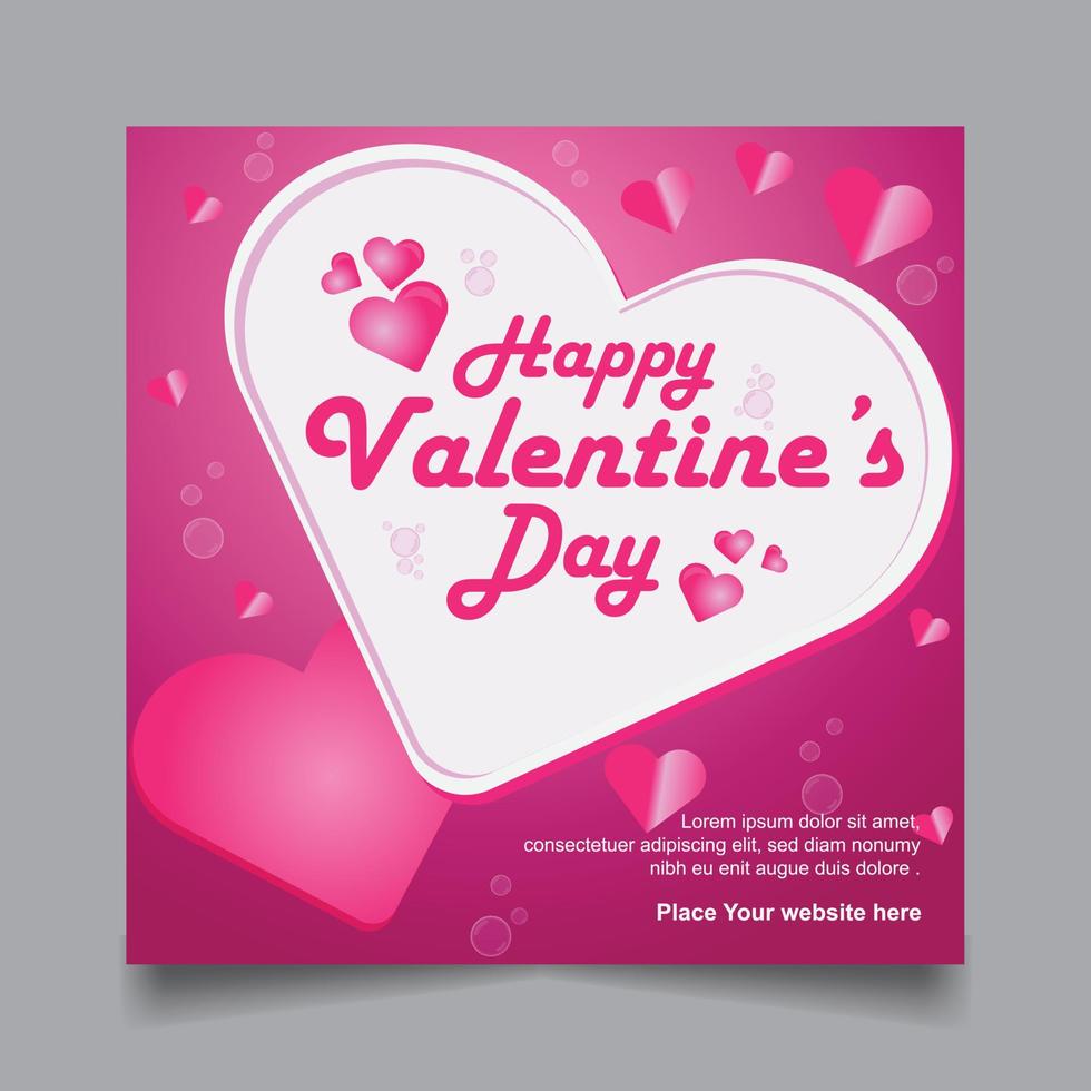 Valentine's day social media post and banner design vector