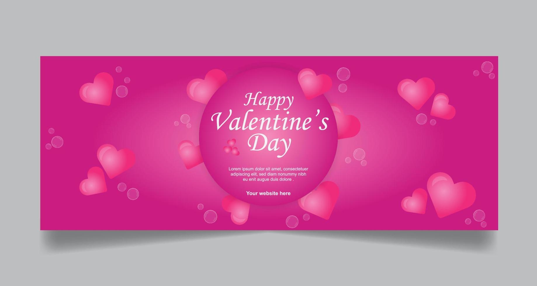 Valentine's day social media post and cover banner design vector