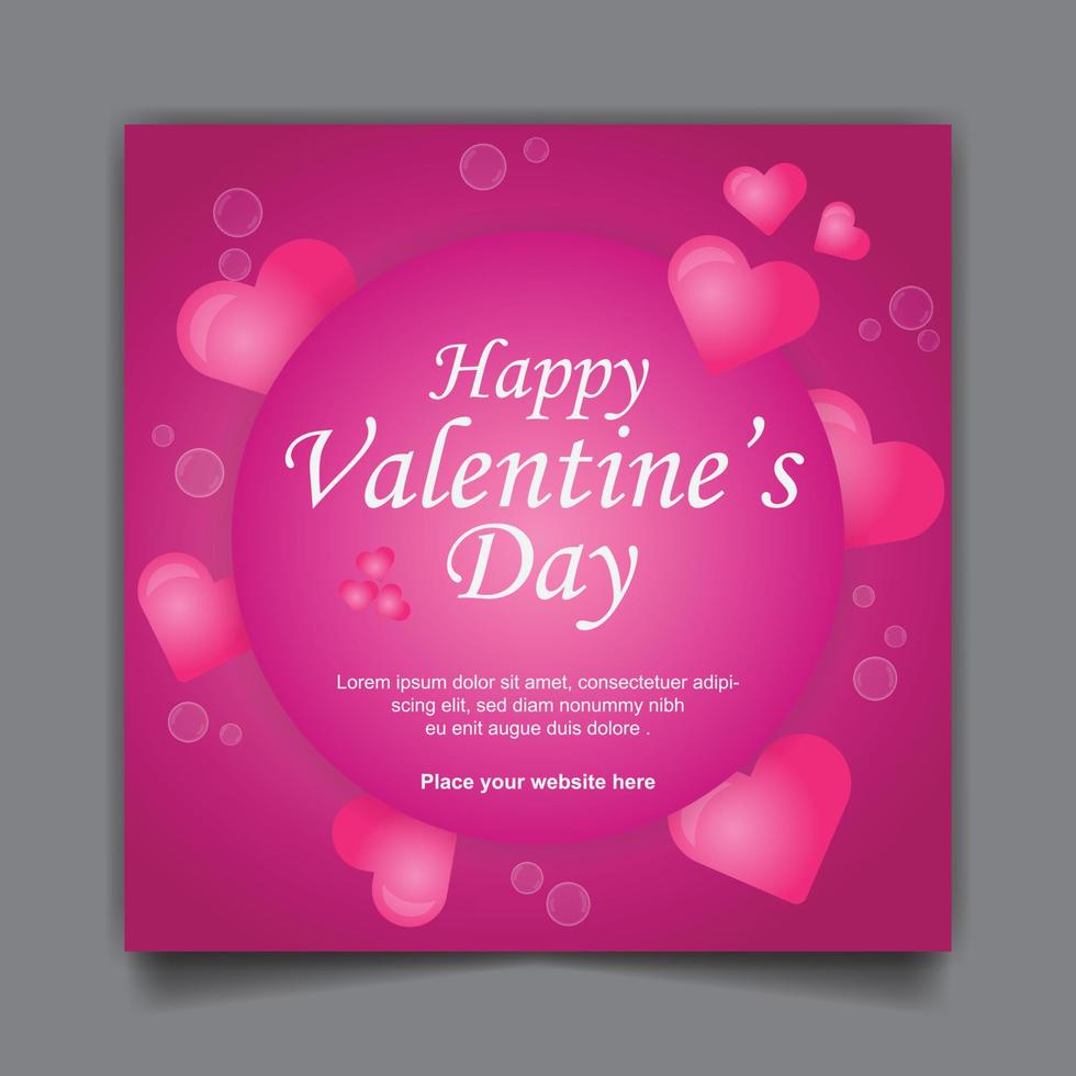 Valentine's day social media post and banner design vector