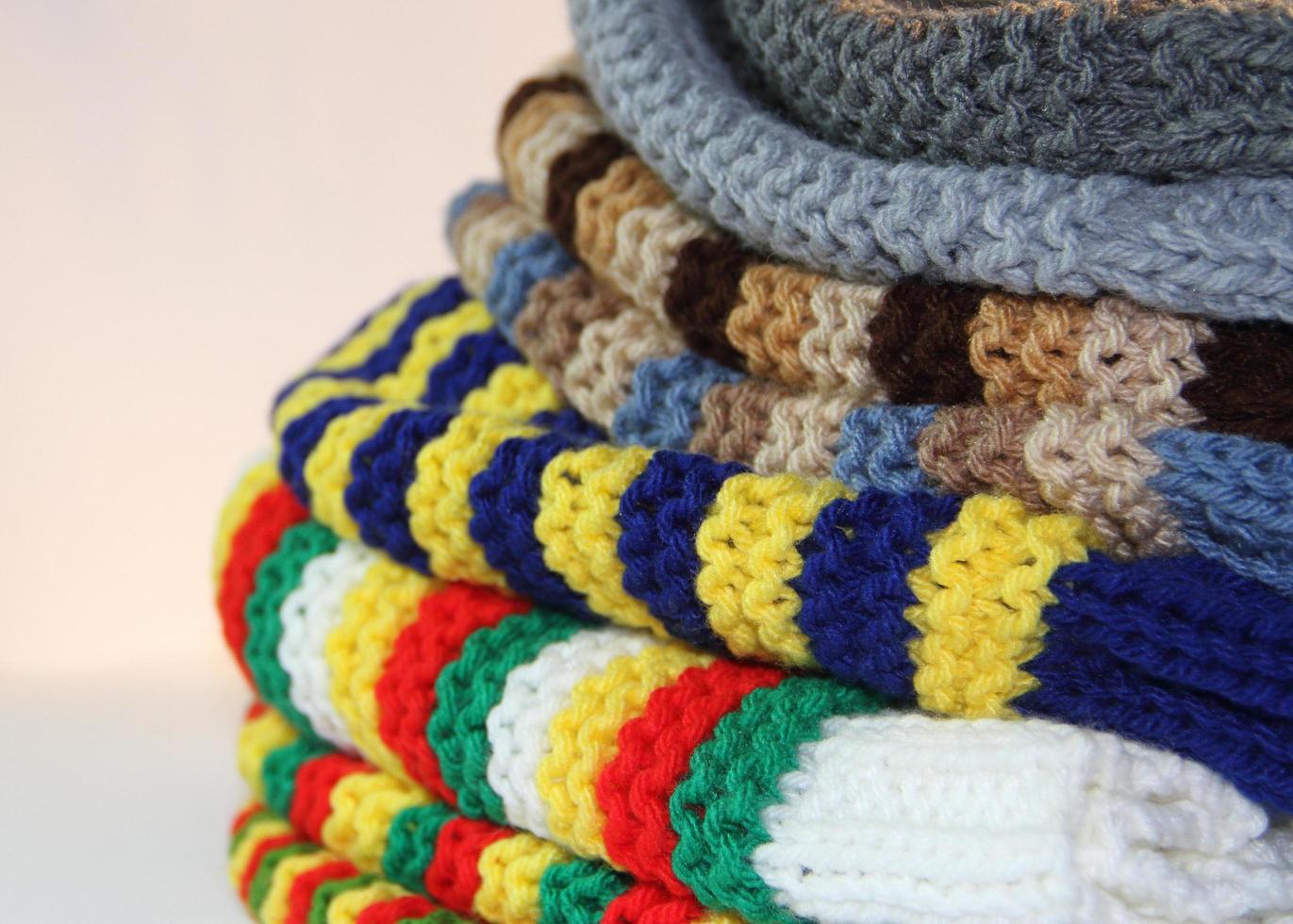 tricot, woven with two needles, winter wool photo