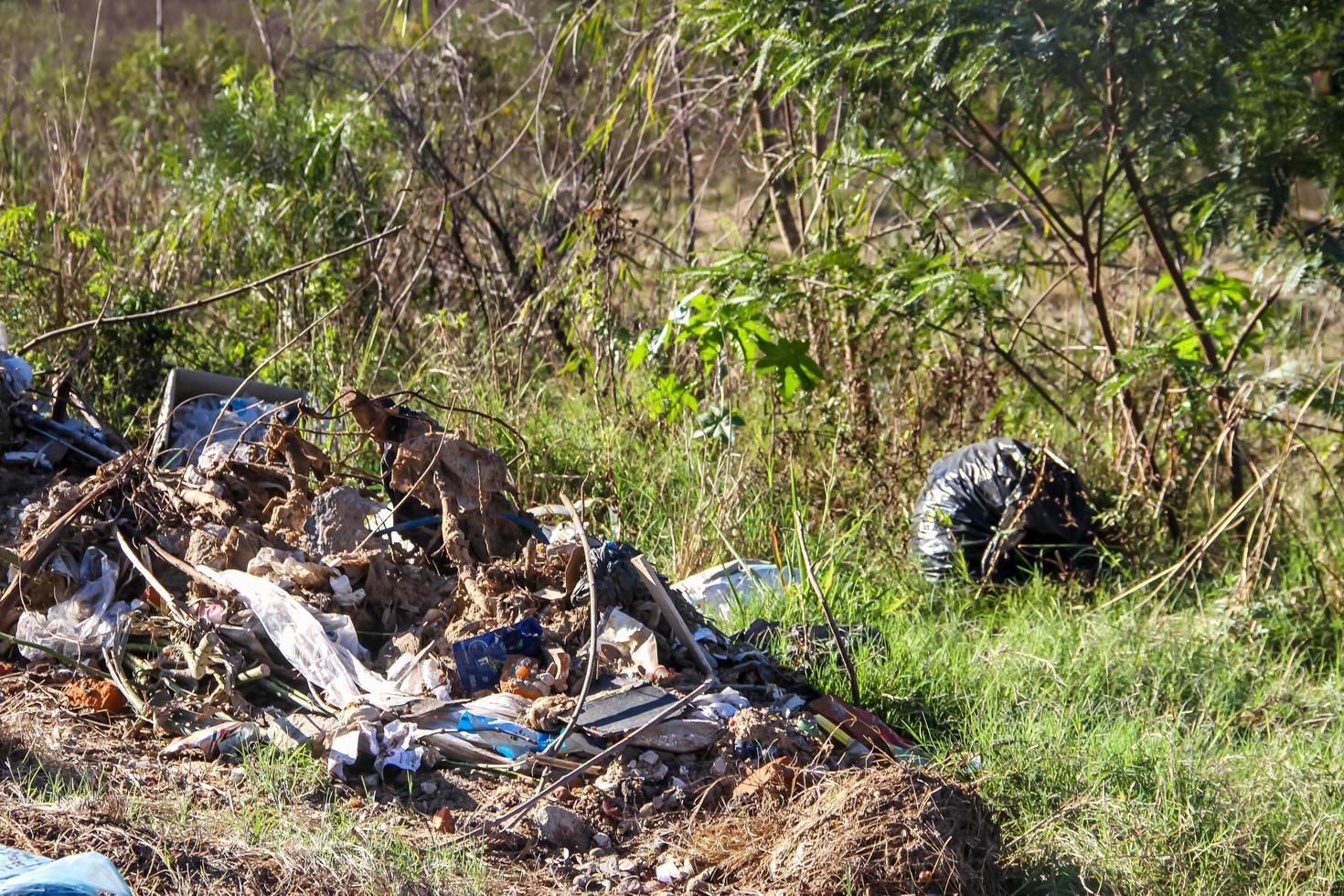 landfill with human waste that contaminates the environment photo