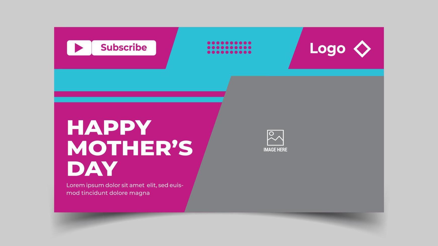 Happy Mother's Day YouTube Thumbnail Design vector