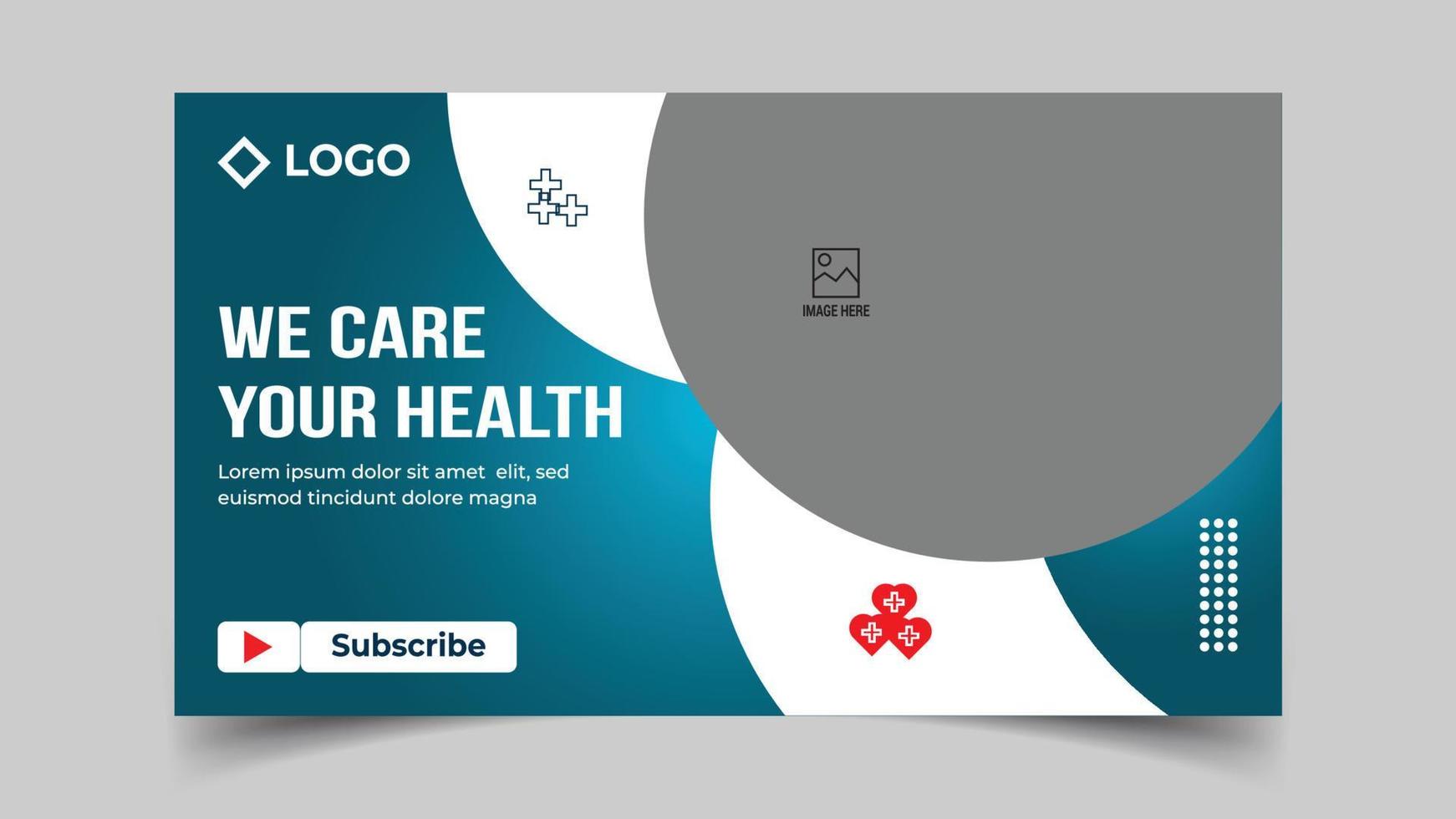 Editable Medical healthcare services provide or world health day youtube thumbnail and web banner template vector