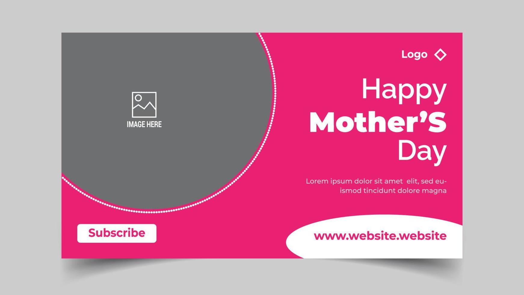 Happy Mother's Day YouTube Thumbnail Design vector