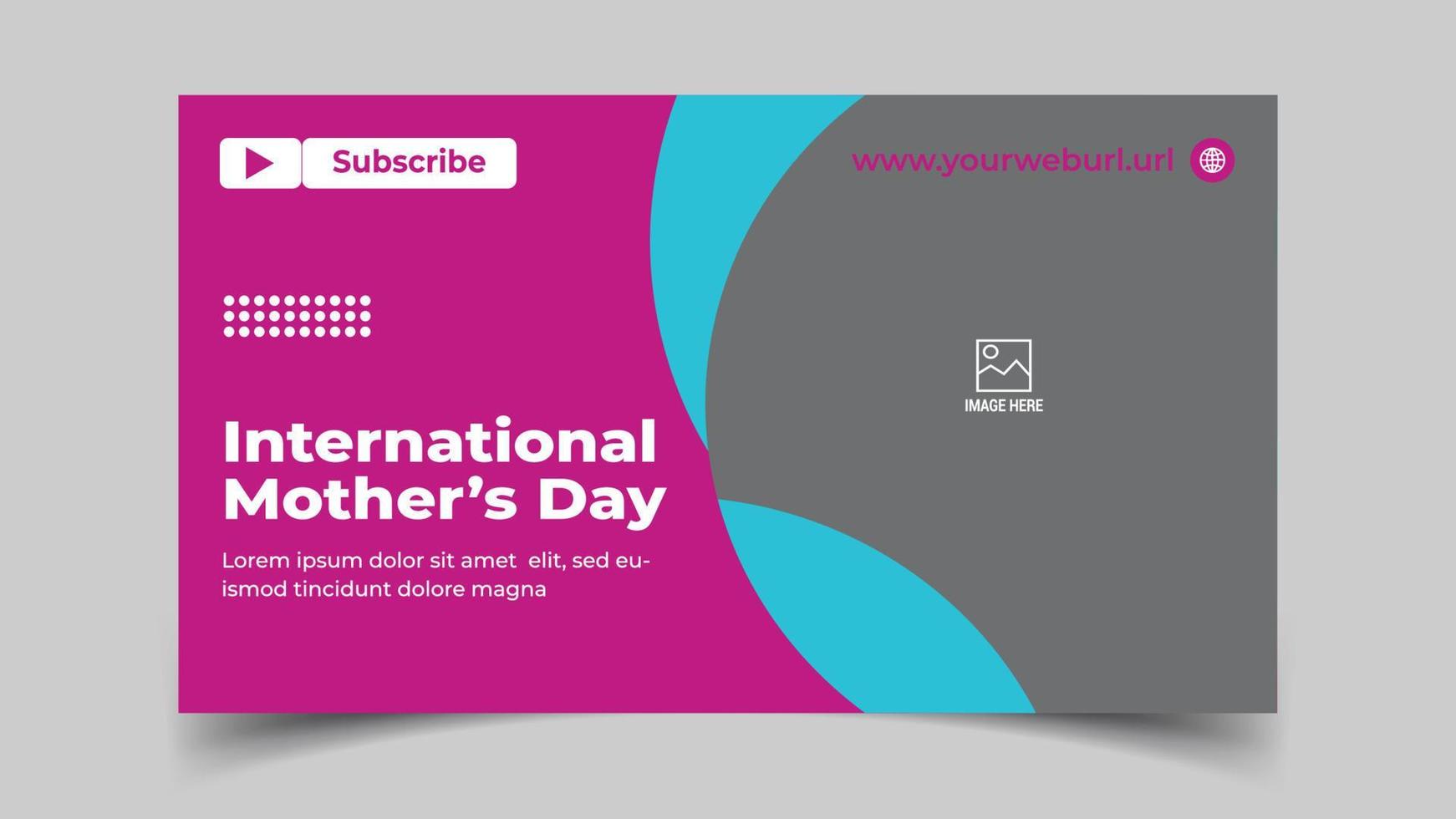 Happy Mother's Day YouTube Thumbnail Design vector