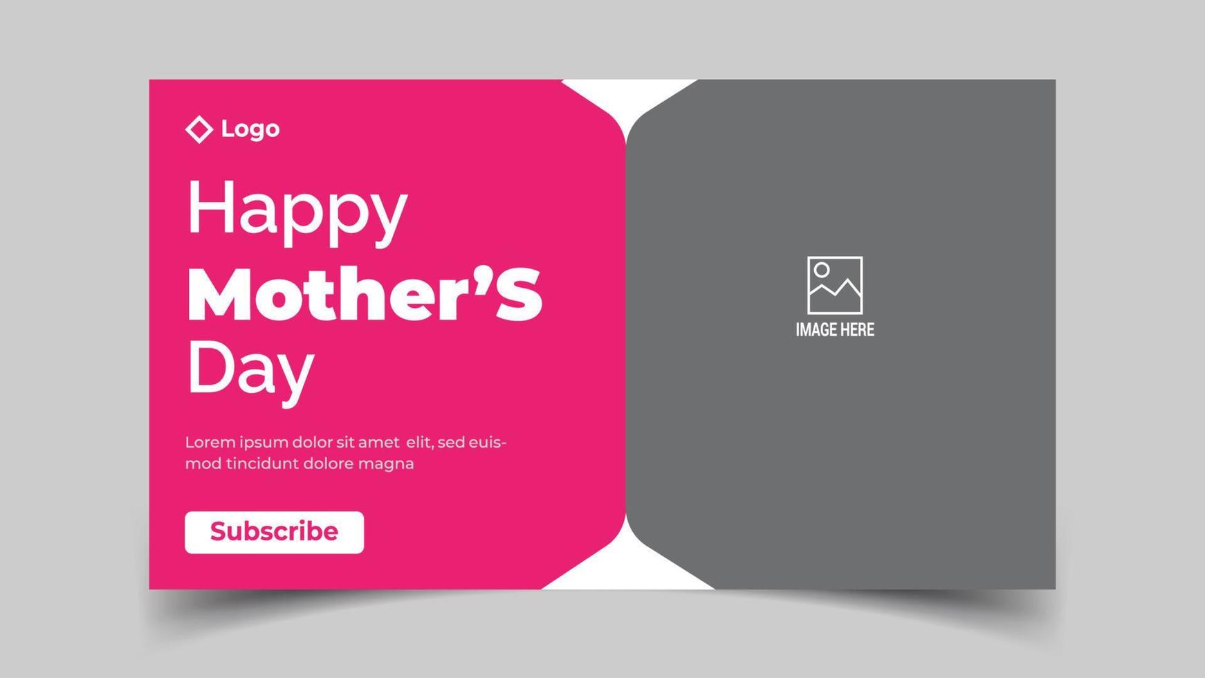 Happy Mother's Day YouTube Thumbnail Design vector