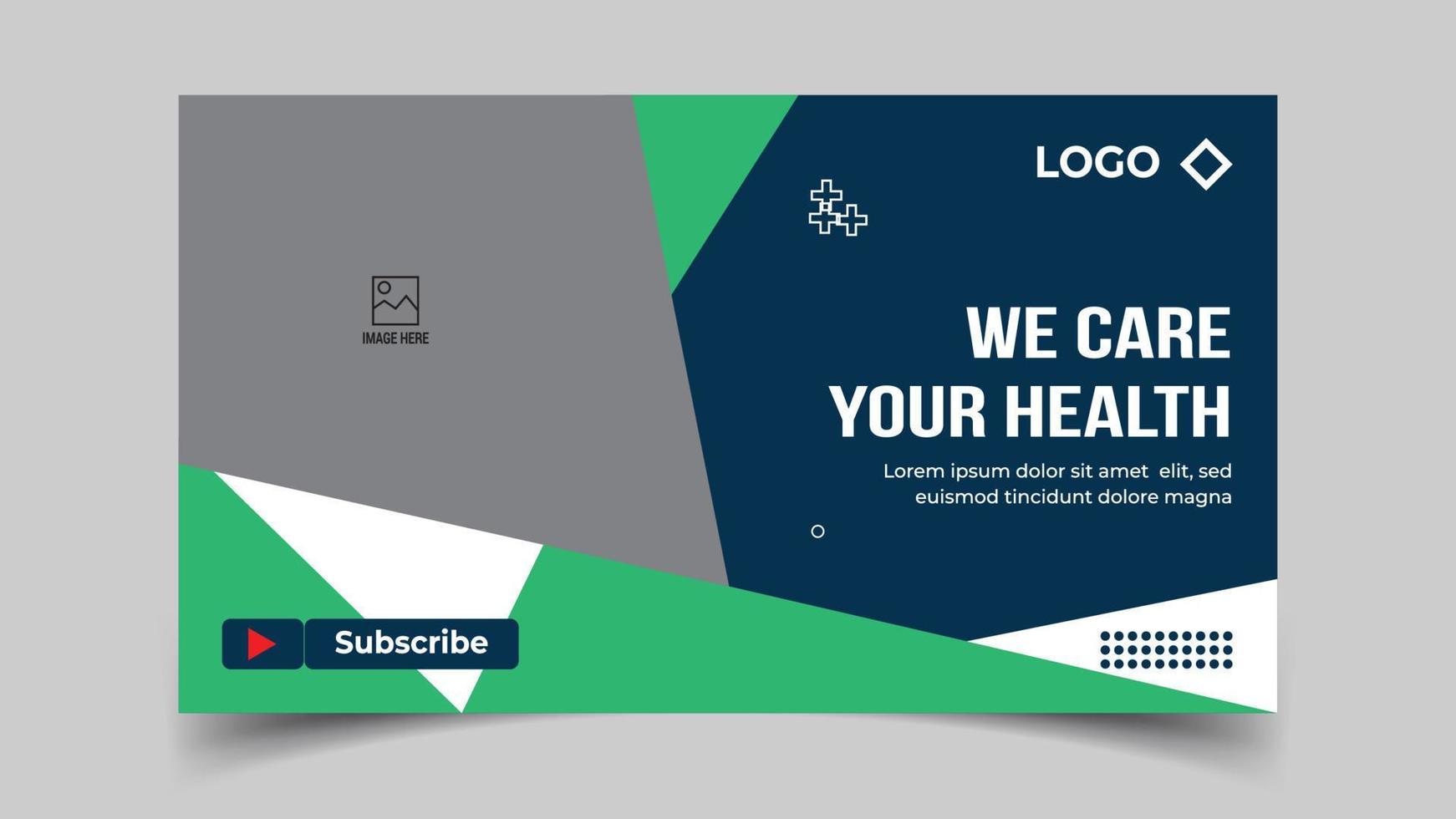 Editable Medical healthcare services provide or world health day youtube thumbnail and web banner template vector