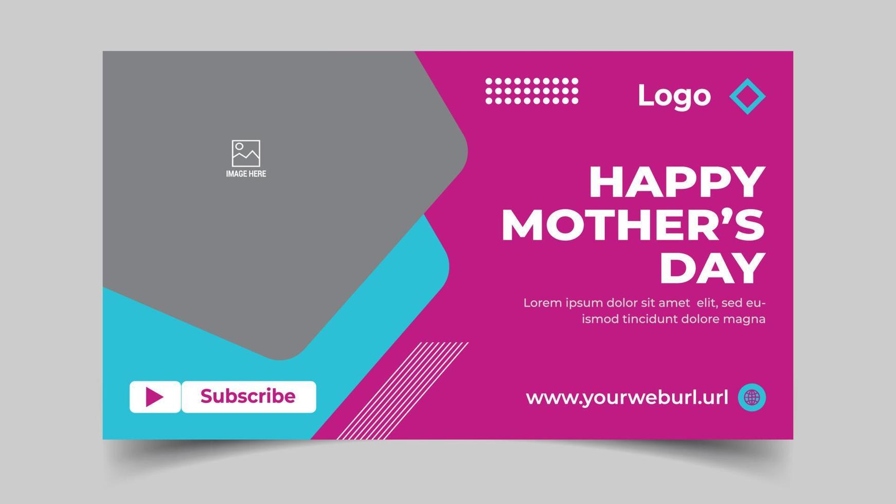 Happy Mother's Day YouTube Thumbnail Design vector