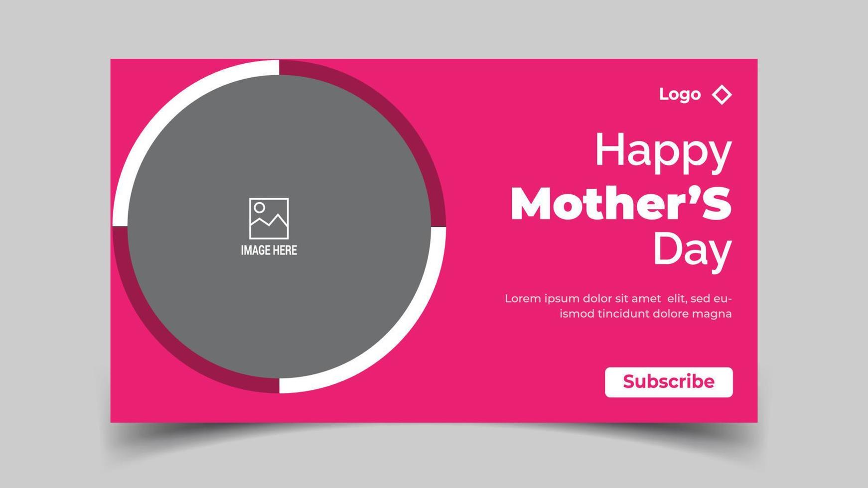 Happy Mother's Day YouTube Thumbnail Design vector