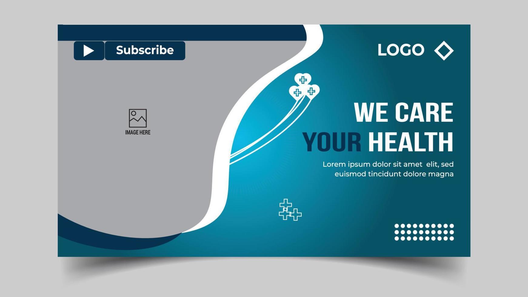 Editable Medical healthcare services provide or world health day youtube thumbnail and web banner template vector