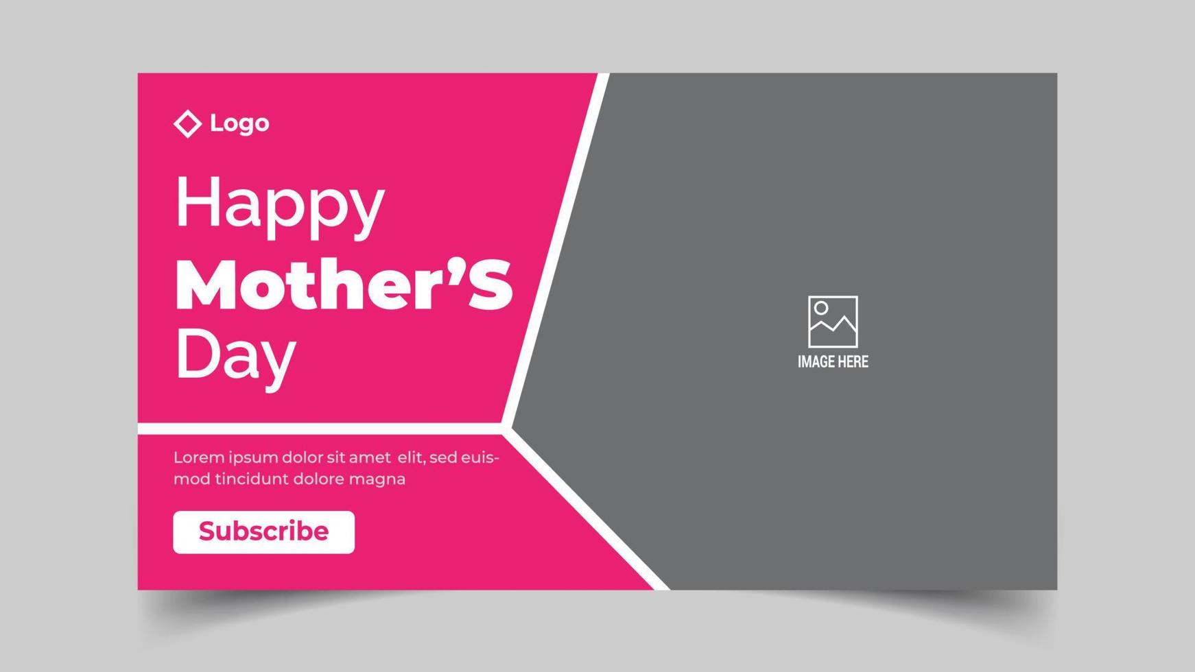 Happy Mother's Day YouTube Thumbnail Design vector