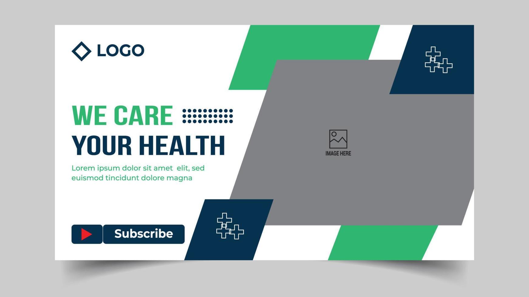 Editable Medical healthcare services provide or world health day youtube thumbnail and web banner template vector