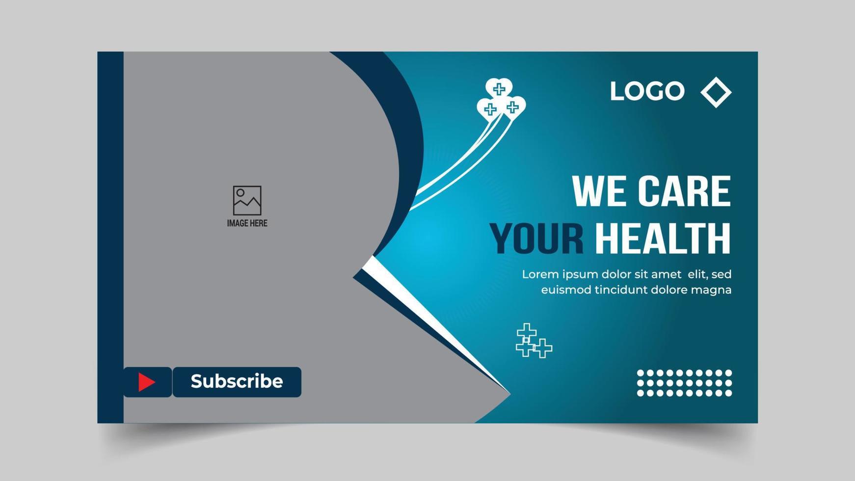 Editable Medical healthcare services provide or world health day youtube thumbnail and web banner template vector