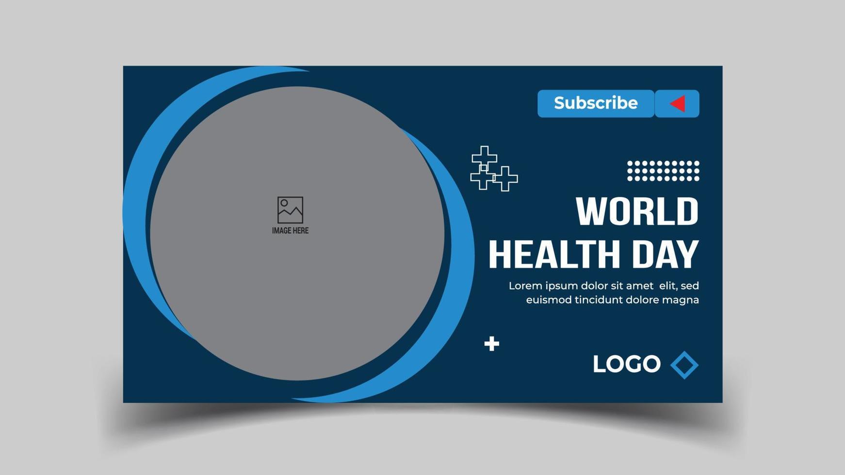 Medical healthcare services provide or world health day youtube thumbnail and web banner template vector
