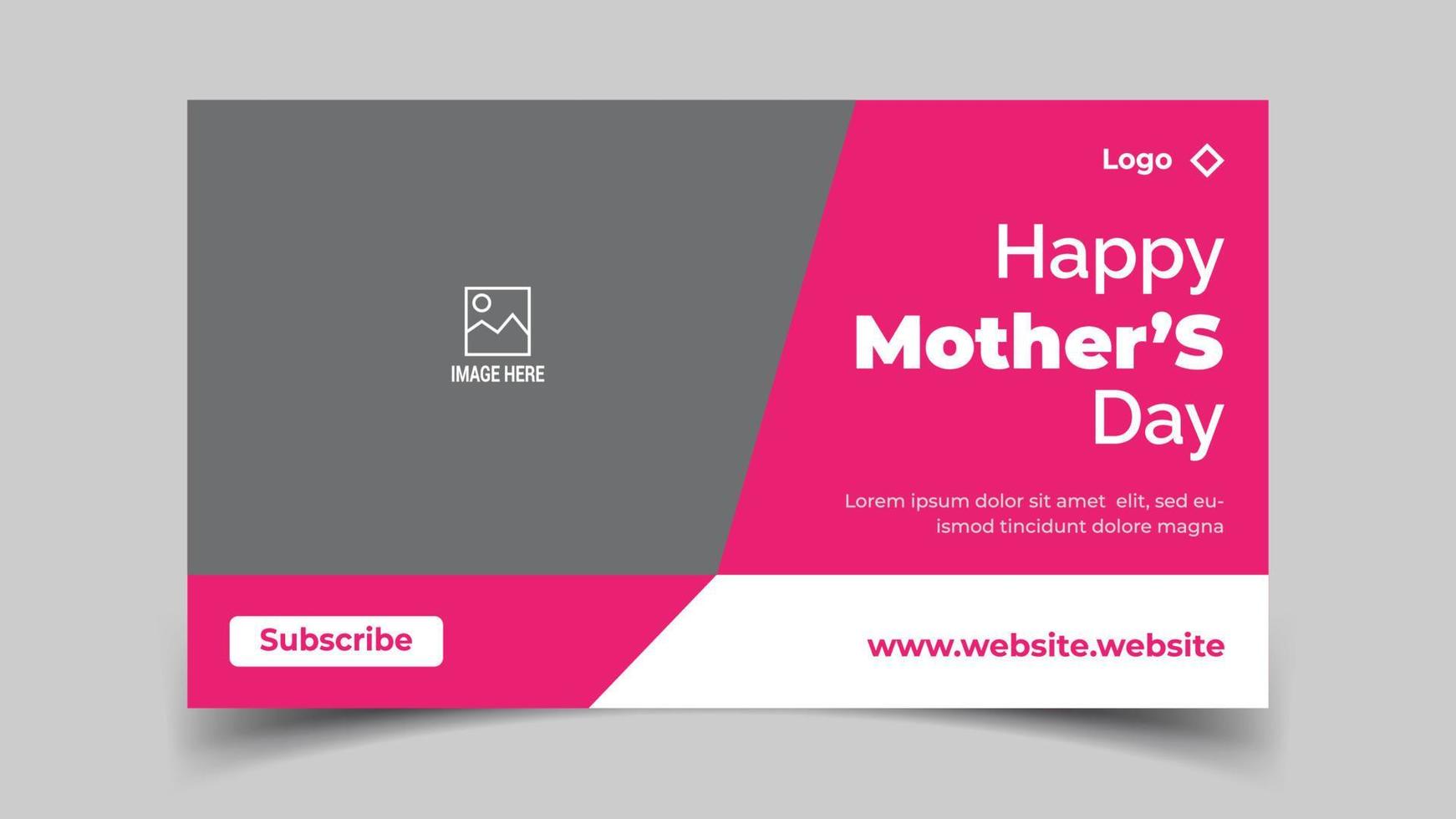 Happy Mother's Day YouTube Thumbnail Design vector